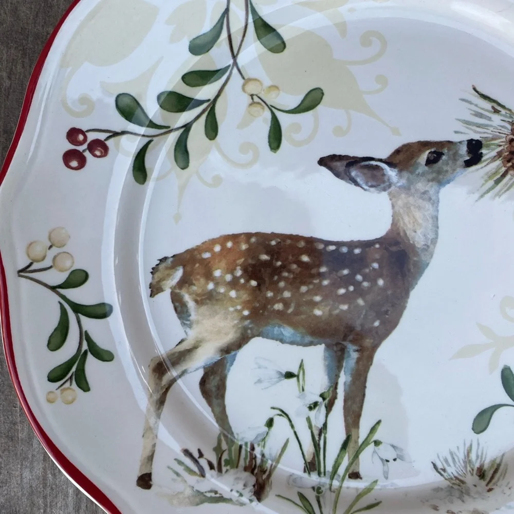 Better Homes & Gardens Heritage Collection Salad Plate Holiday Christmas Deer
